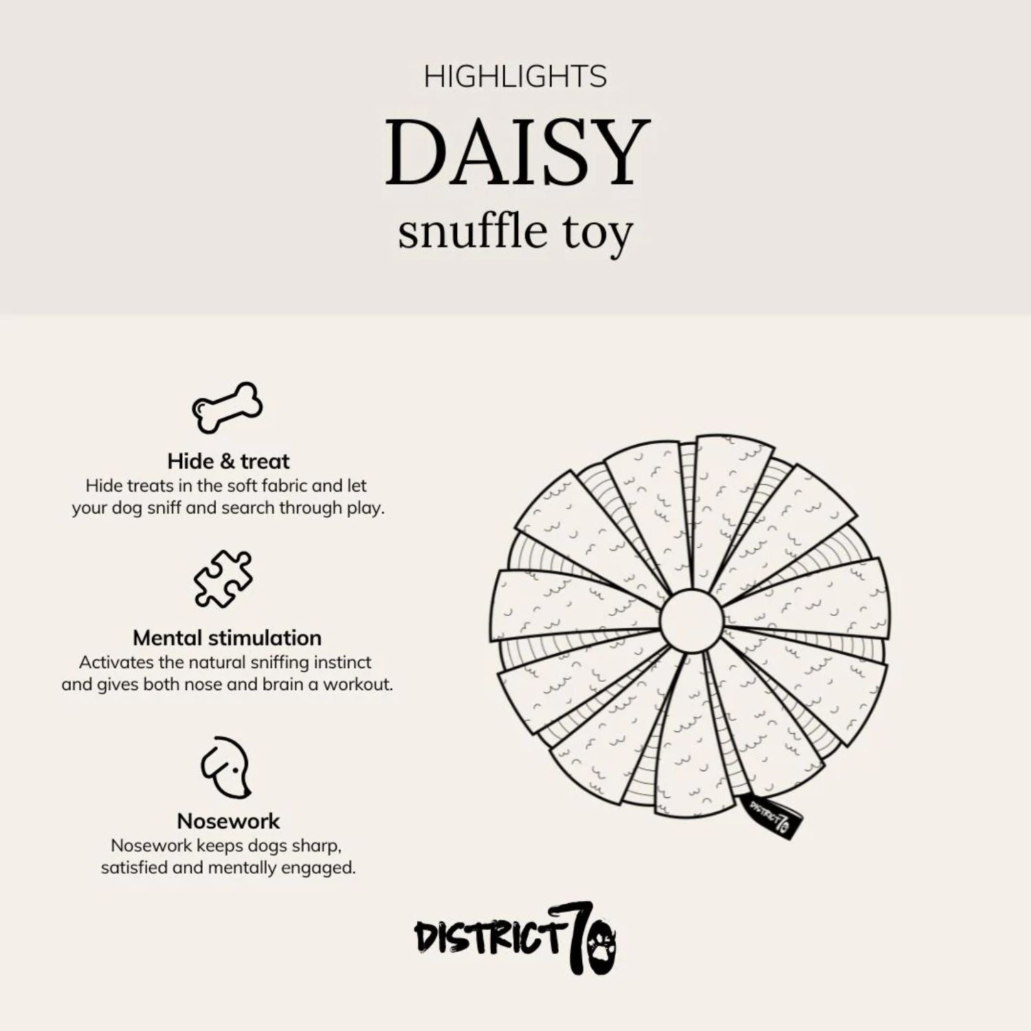 District 70 | Daisy | Snuffelspeelgoed voor honden