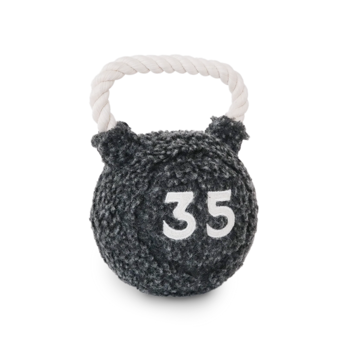 Lambwolf Kettlebell – Hondenspeelgoed met piepbal en touwhandvat